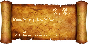 Kemény Noémi névjegykártya
